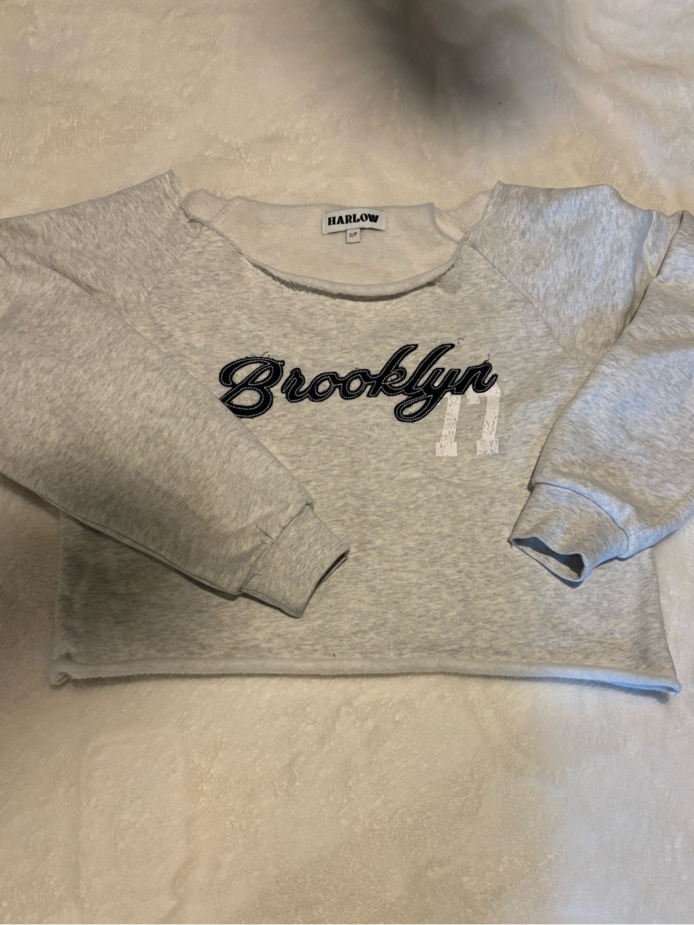 Harlow Off-Shoulder Cropped Sweatshirt